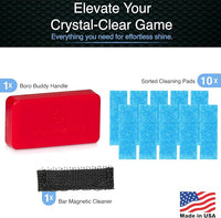 Magnetic Glass Cleaner BoroBuddy | Glass Pieces, Bottles, Vases | Compact Design for Tighter Spaces & Smaller Glass Pieces | Double Sided | Red