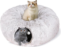 Cat Tunnel Bed for Indoor Cats - brown