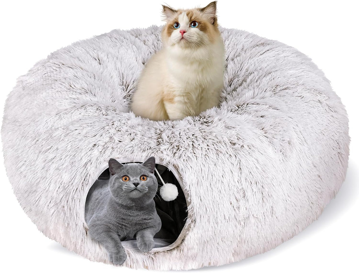 Cat Tunnel Bed for Indoor Cats - brown
