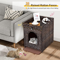 Snughome Cat Litter Box Enclosure Furniture Hidden with Cat Litter Mat - Brown / 20.87"L x 16.93"W x 22.44"H - image 2