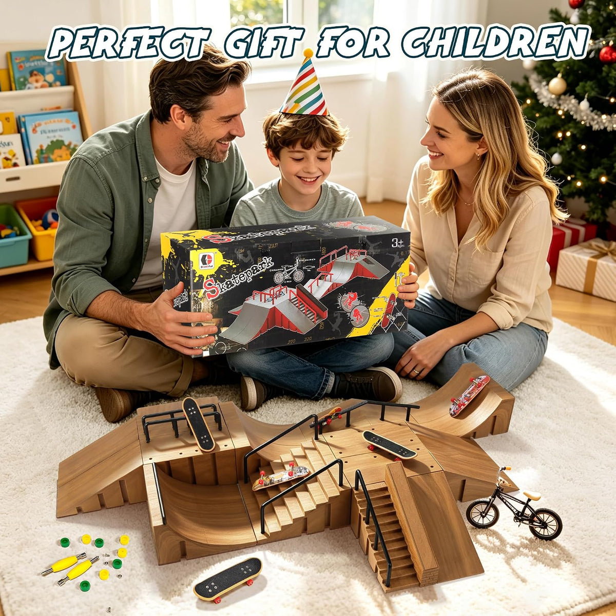 RNGODO 14-in-1 fingerboard skatepark set with ramps, rails, 8 finger skateboards and finger bike - view 11