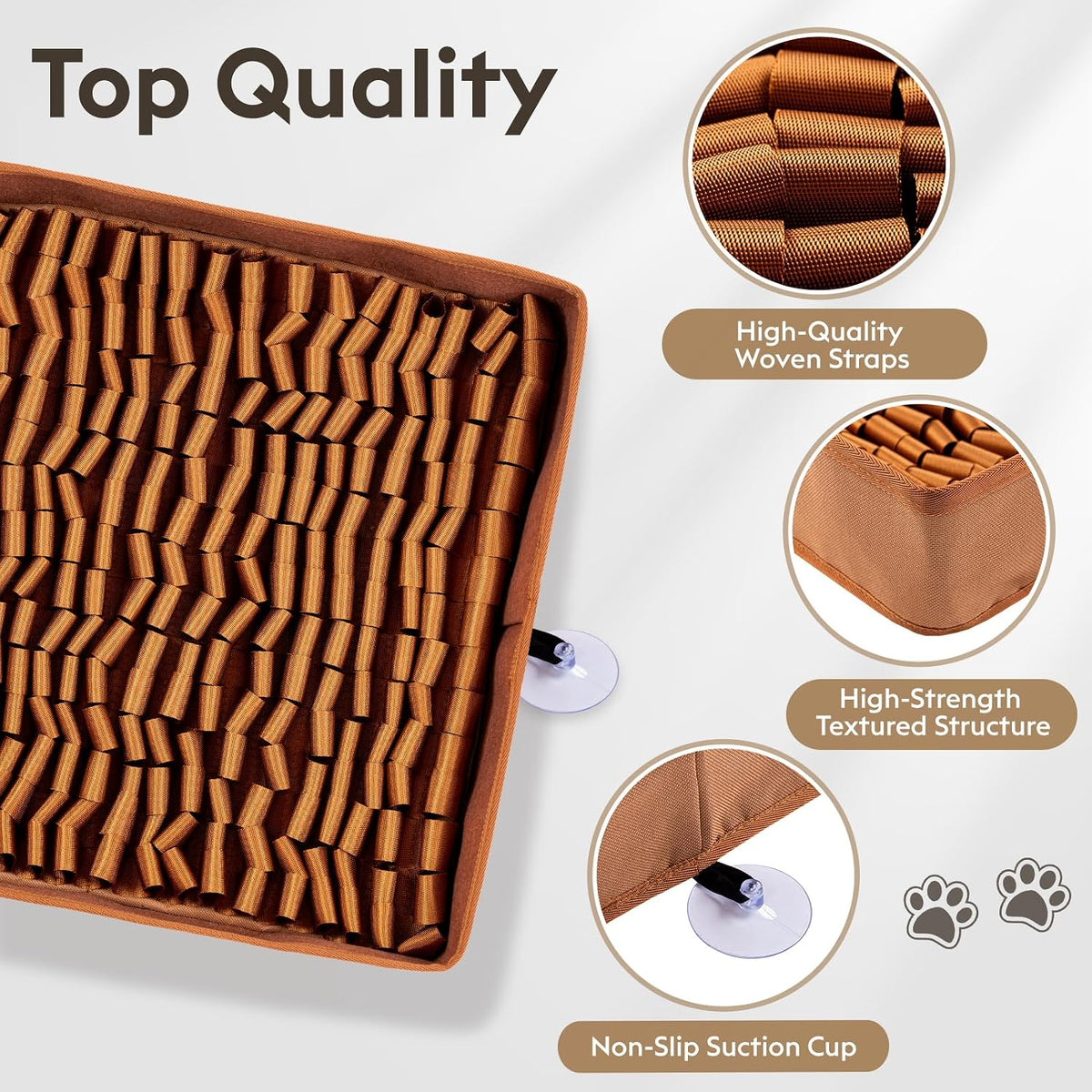 FunFurry Snuffle Mat for Dogs, Dog Puzzle Mat - Brown / 17" X 15" - image 3