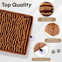 Snuffle Mat for Dogs, Dog Puzzle Mat, Interactive Dog Toys for Enrichment,Sniff Mats with Non-Slip Backing,Suitable for Breeds and Sizes of Dogs (Brown, 17" X 15")