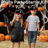 Halatool pirate party hat set with 6 felt hats, 6 skull eyepatches and 6 fake mustaches - view 13