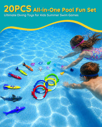 20Pcs Summer Pool Diving Swimming Toys for Kids Ages 3-12 - 20blue - image 3