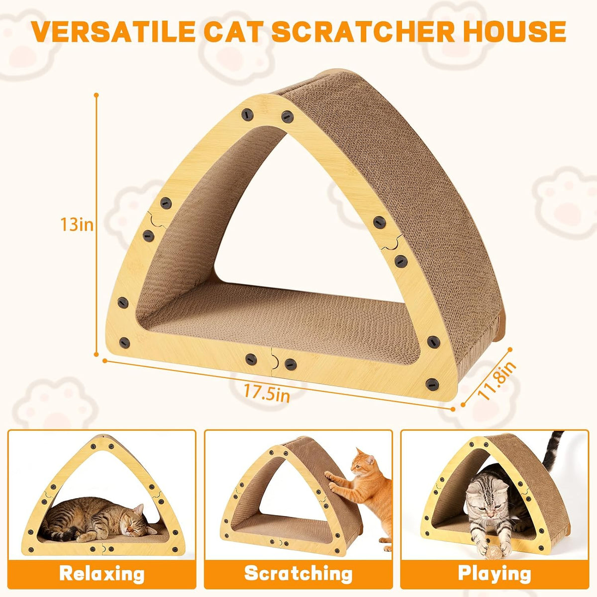 TIMIEEYA Cardboard Cat House - image 2