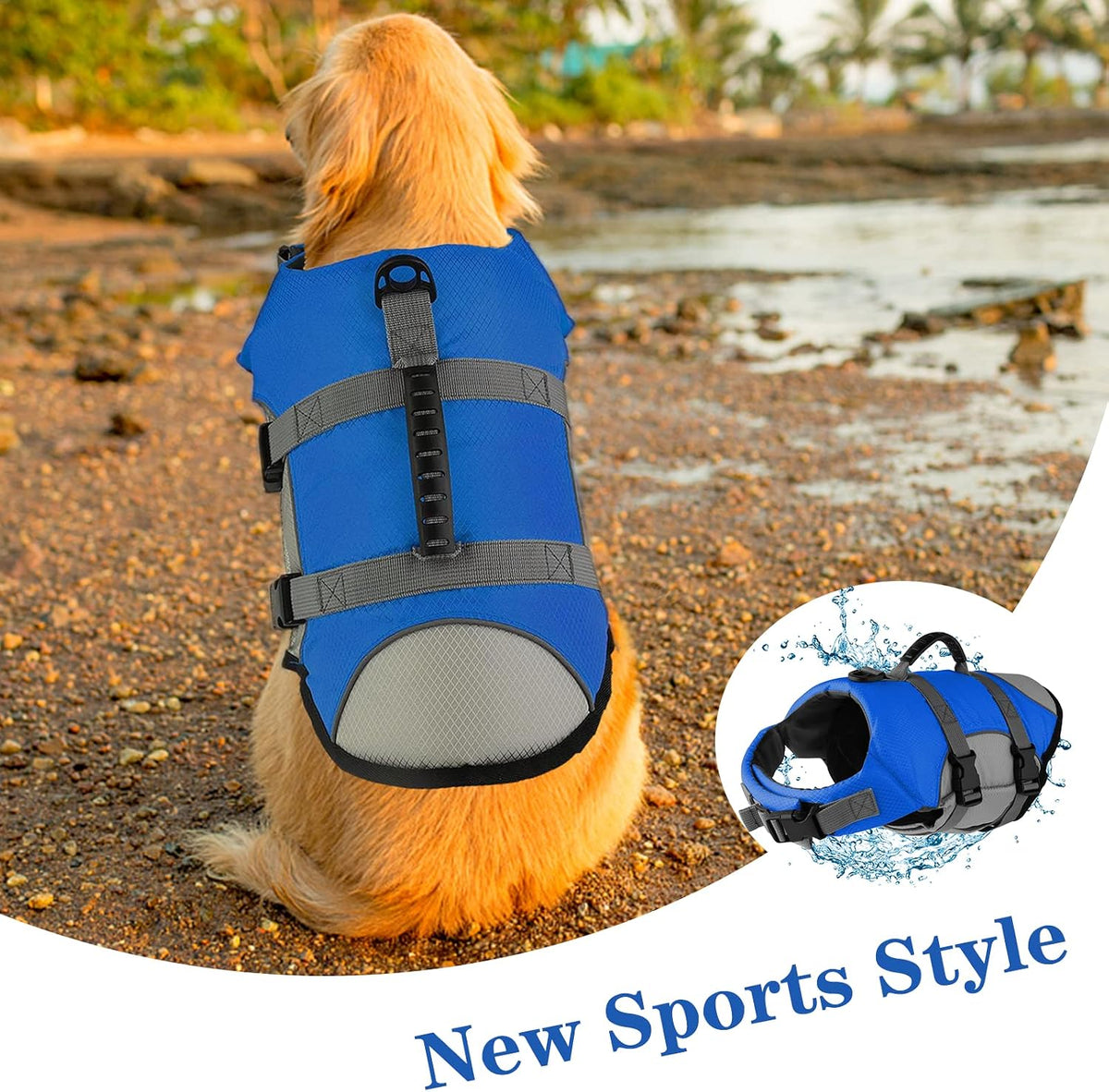 Mklhgty Hawaiian Dog Life Jacket - Blue / X-Small - image 2