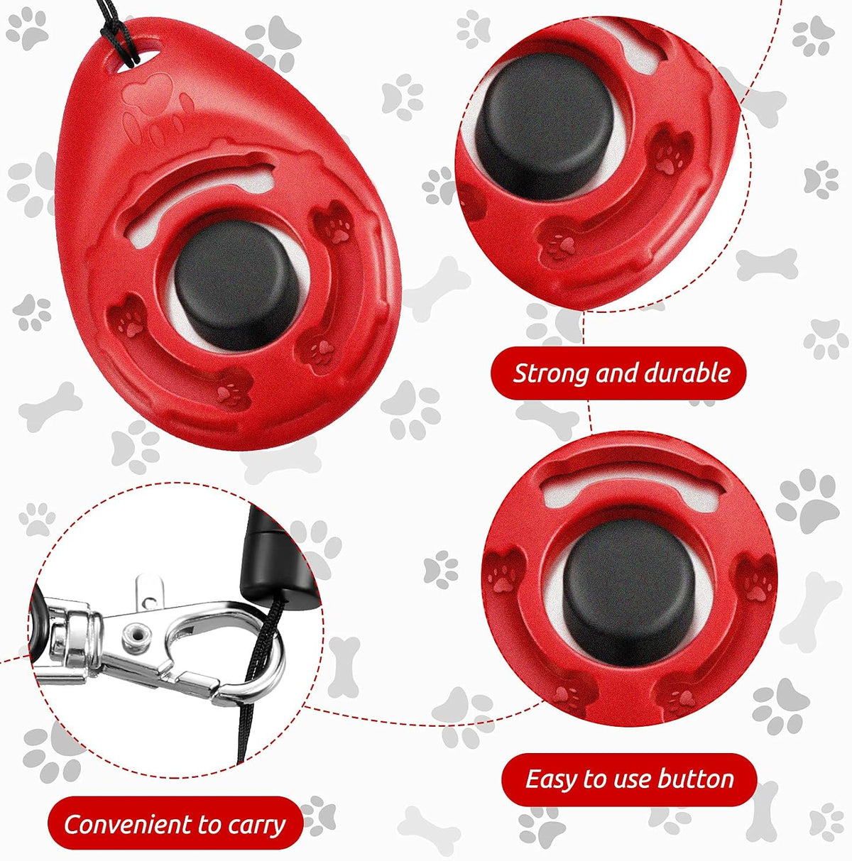 Frienda 18 Pcs Dog Training Clicker with Wrist Strap for Pets - Multicolor - image 3