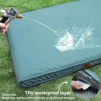 Outdoor Large Dog Bed, Waterproof Dog Bed for Large Dogs, Egg Crate Foam Pet Bed with Removable Washable Oxford Cooling Cover, Light Blue