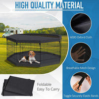 PEEKABOO Foldable Rustproof Dog Playpen with Door, 8 Panels 24"H – Essentials for Dogs - 8 Panels 24"H x 24"W Playpen+Bottom+Top Cover - image 2