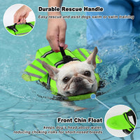 Dog Life Jacket, Cute Wings Adjustable Dog Life Vest with Chin Float and Handle for Swimming - Green / M (Chest Girth 16.1"-24.8") - image 2