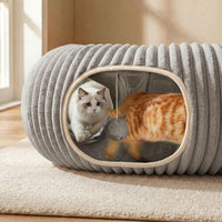 Cat Tunnel Bed with 40 Pcs Interactive Cat Toys - Grey / Medium - image 2
