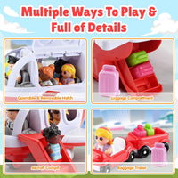 PLAY Musical Airplane Toy for kids Small Figures & Baggage - Red - image 3