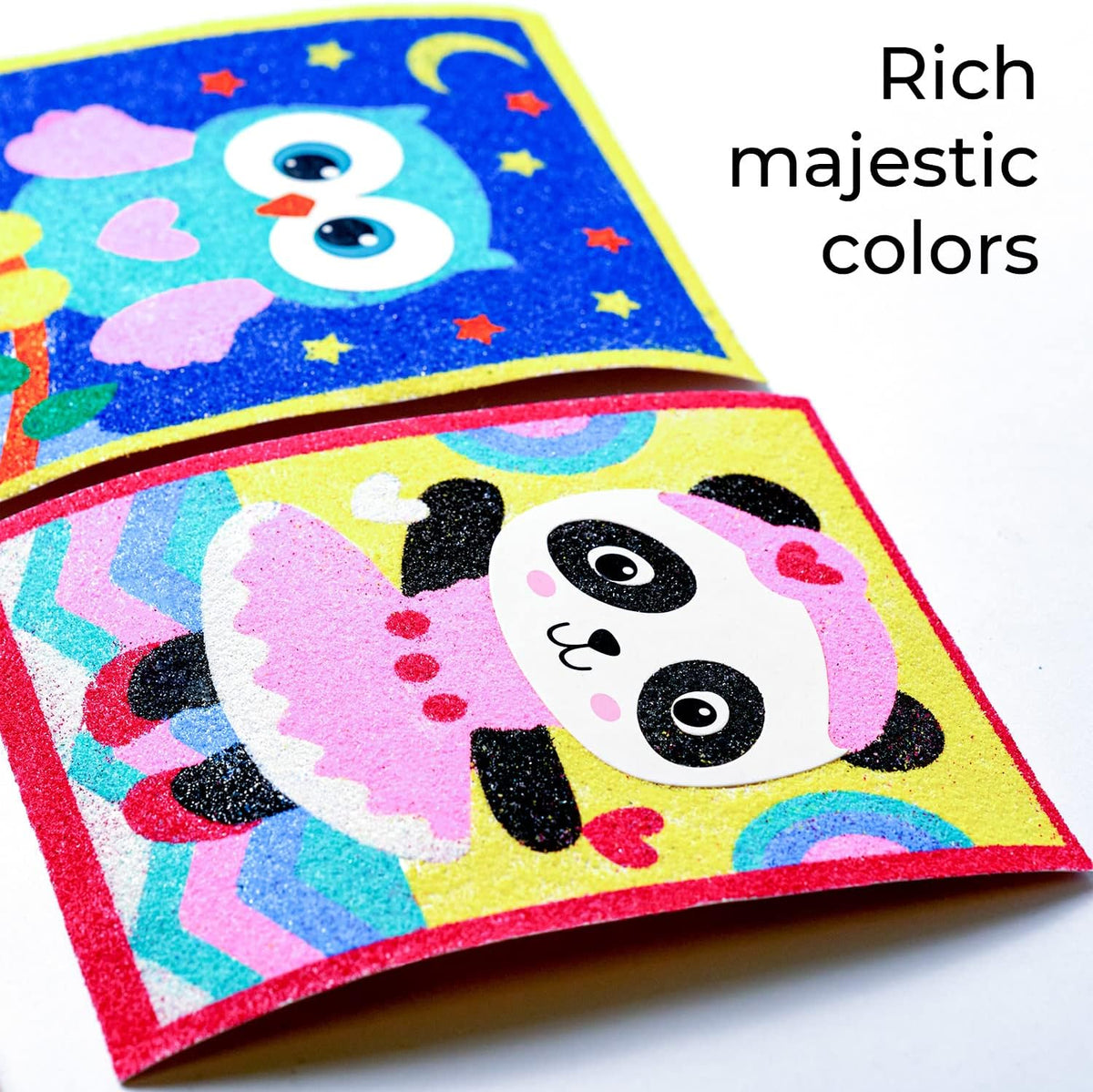 ALEXES sand art kit for kids with sticker sand mosaic pictures and rhinestones - view 4
