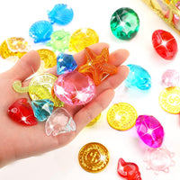 MARFOREVER 150 colorful acrylic pirate treasure gems with gunny bag - view 6
