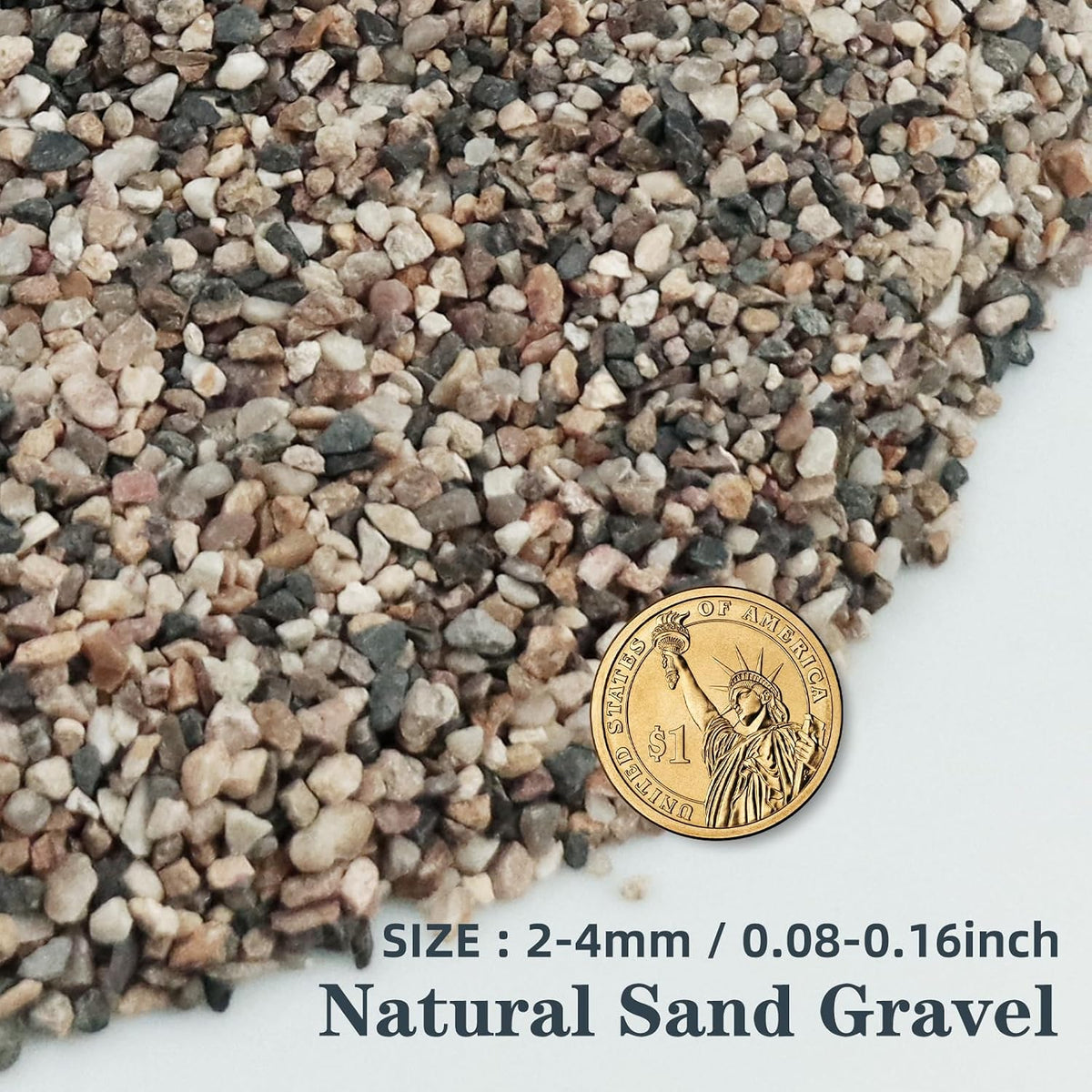 Silica Gravel, Multi-Purpose Mixed Silica Sand for Fire Pits - 11LB / Mixed Large - image 4