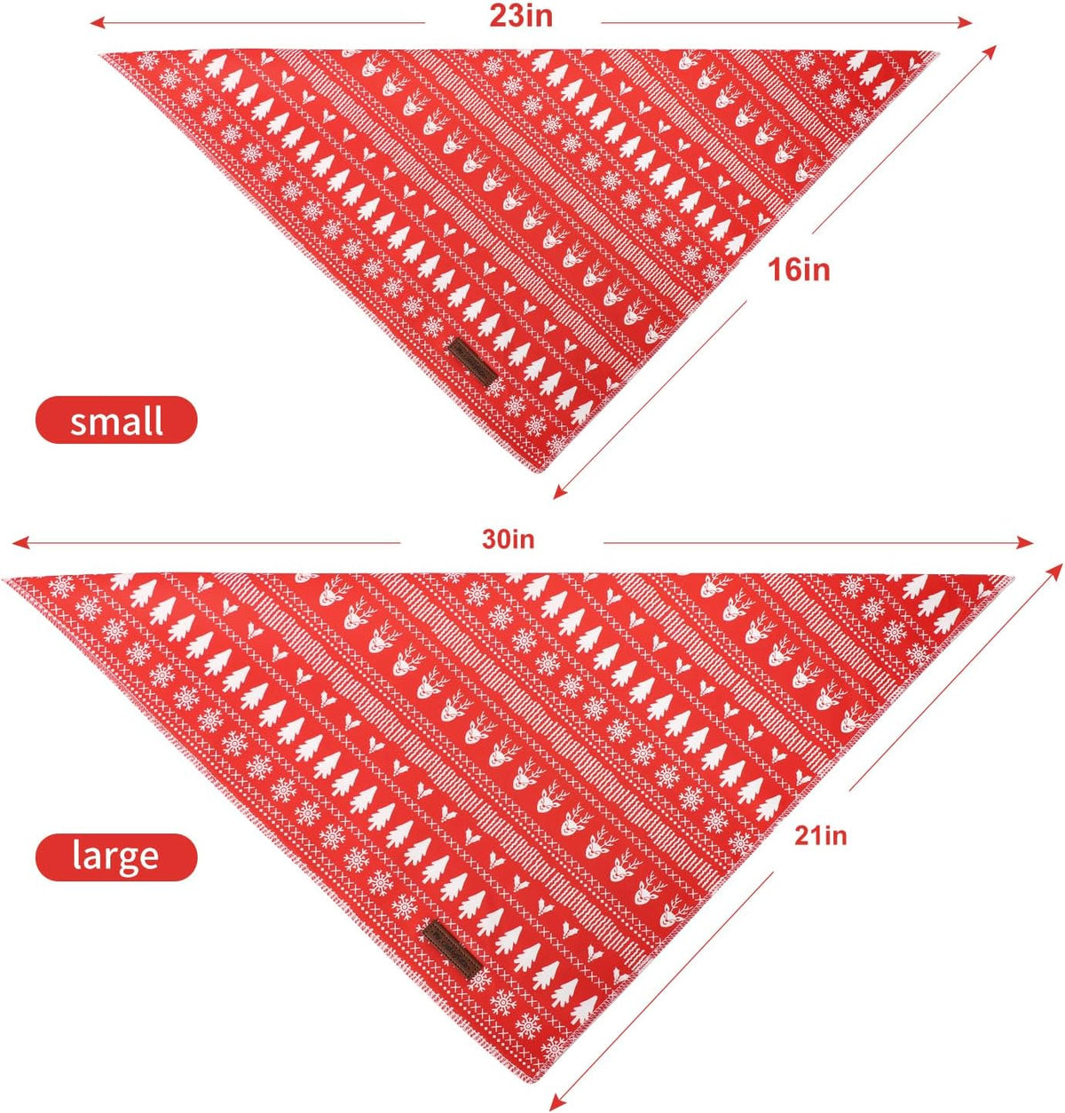 MR. CHUBBYFACE Fall Orange Plaid Dog Bandanas Reversible Triangle - C:Red Tree / L - image 3