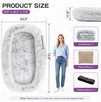 Grey Human Dog Bed, 71''x45''x12'' Size Fits Adult and Pet - Grey - image 2