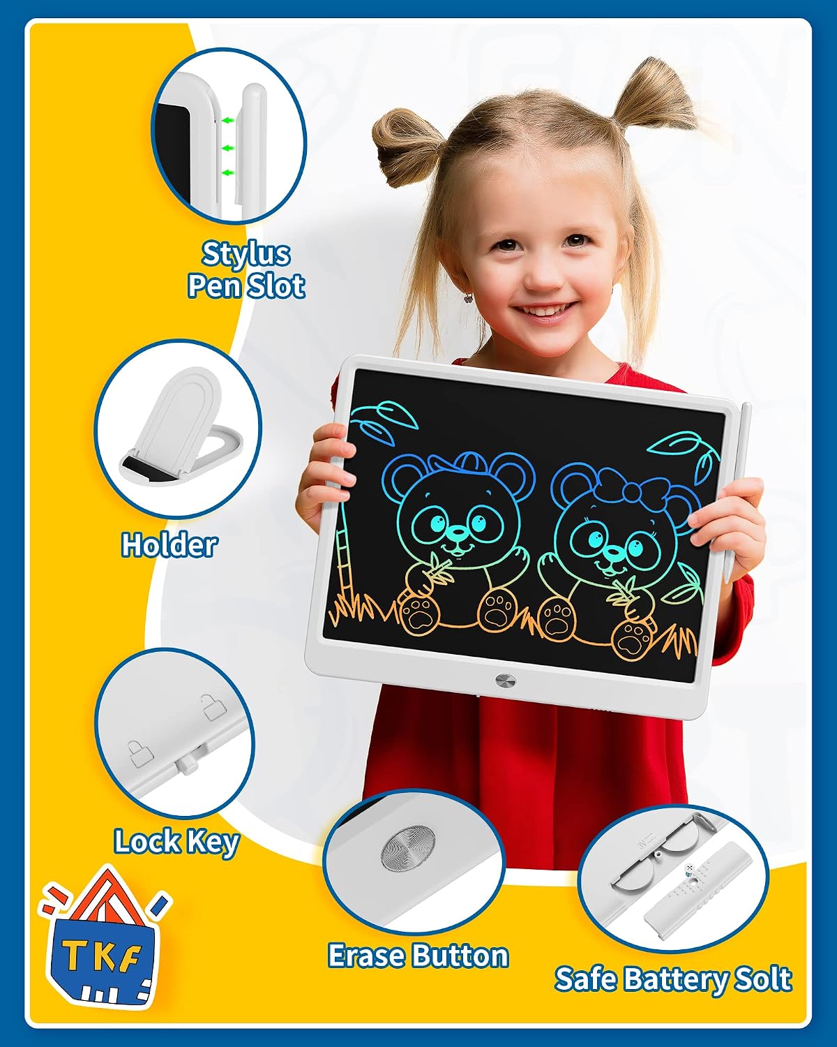 TEKFUN 15" LCD Writing Tablet for Kids - White / 15 Inch - image 3