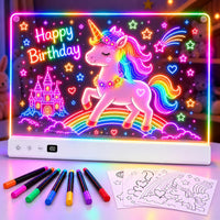 Honesorn 16’’ LED Drawing Board for kids 16 Light Effects White – Fun for Kids & Family - White