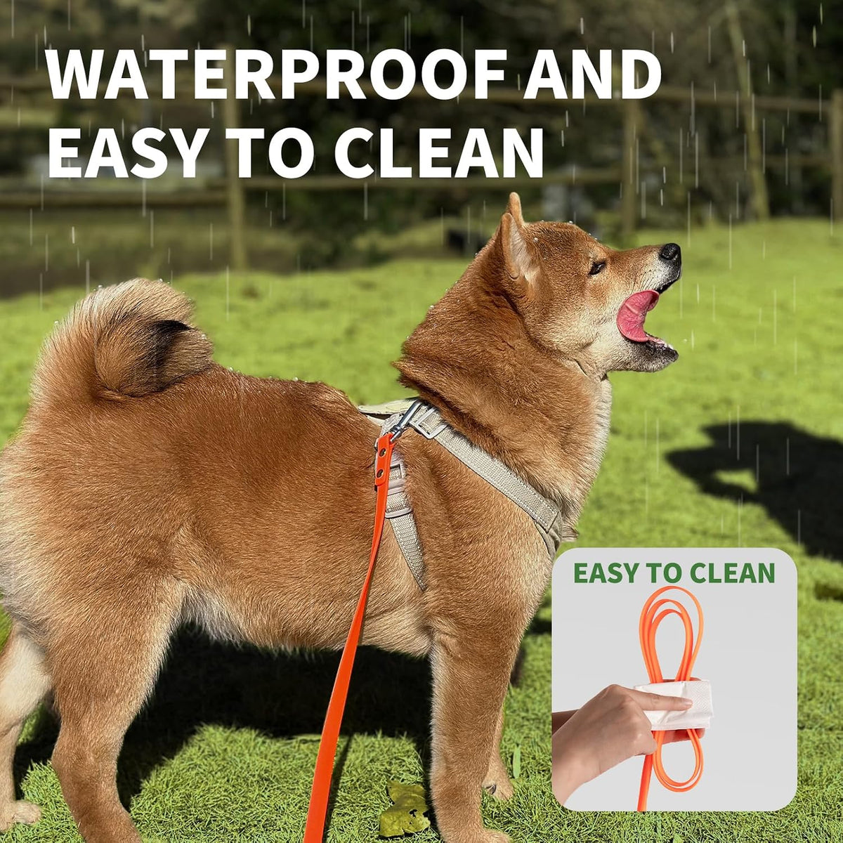 Dog Training Long Leash Waterproof Long Line Heavy Duty Outdoor - 10FT / Orange - image 4