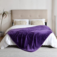 Soft Waterproof Blanket for Bed Couch Sofa - 60x80 inches / Dark Purple - image 3