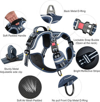 Timos Dog Harness, No Pull Large Sized with 3 Buckles - Large / Lock Royal Blue - image 4