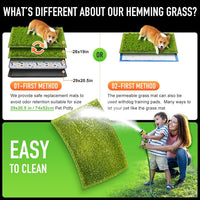 Hompet Dog Grass Pad with Tray Large, 35"x22.5" - Green / 28 x 19" - image 2