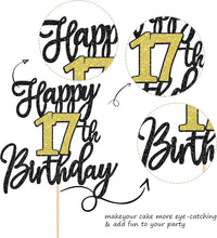 1 PCS Happy 60th Birthday Cake Topper Black Gold Glitter Cheers to 60 - 17th - image 3