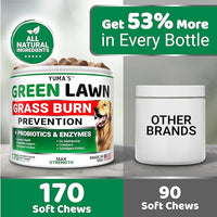 YUMA'S Dog Urine Neutralizer for Lawn - 170 Chews - Advanced Grass Green Savers for Dog Urine - Canine Pee Grass Neutralizer Supplement - Green Lawn Treats with Probiotics and Digestive Enzymes