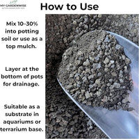 Lava Rocks for Plants (3/8’’ Minus), Natural Black Lava Rocks, Succulent & Terrarium Horticultural Volcanic Rock, Ideal Drainage for Potted Plants, Made in USA (5 qts - 9 lbs)