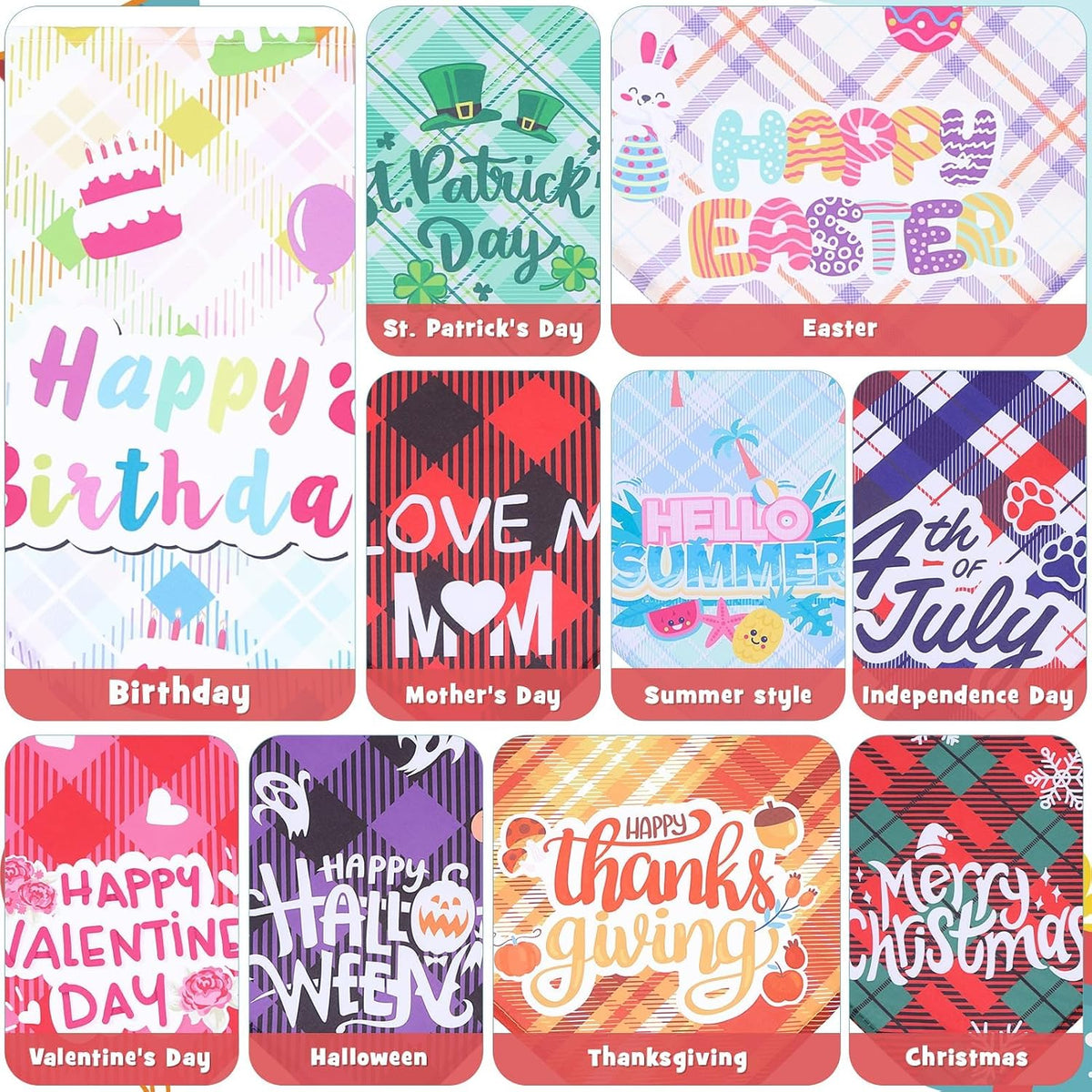 PAWCHIE Holiday Dog Bandanas 10 Packs - Holiday-Plaid(10 Pcs) - image 4