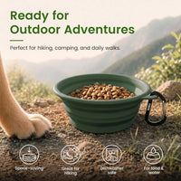 OHMO Collapsible Dog Bowls for Pet Travel, Coral&Brick Red - 2x12oz / Camo&Sage Green - image 4
