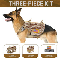 Forestpaw Tactical Dog Harness for Medium Dogs, Service Dog Vest - S:Chest 17-25",Fit 20-35lbs / Camouflage Brown - image 2