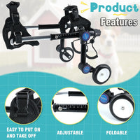 Dog Wheelchair for Back Legs, Adjustable Mobility Cart for Dog – Essentials for Dogs - Black for 6.3-11.3lb - image 4