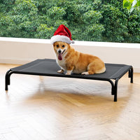 Elevated Dog Bed Raised Outdoor Dog Cot for Large Dogs - M-35.4"L×25.6"W×7.9"Th / Black