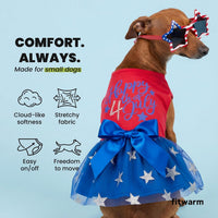 Fitwarm Birthday Girl Dog Tulle Dress - X-Small / Happy 4th Of July - image 3
