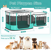 Cat Playpen, Portable Pet Dog Playpen - Green / 32" × 24" × 22" - image 3