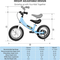 bikeboy 2 in 1 balance bike with pedals and hand brake, 12 14 16 inch wheels - view 17
