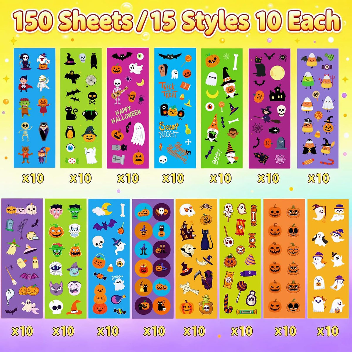 150 Sheets Halloween Stickers for Kids - 150 Sheets Halloween Stickers - image 2