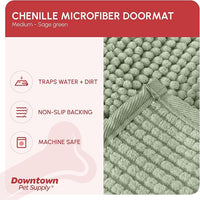My Doggy Place Microfiber Dog Mat for Muddy Paws, 31" x 20" Sage - Absorbent and Quick-Drying Dog Paw Cleaning Mat, Washer and Dryer Safe - Non-Slip Rubber Backed Dog Floor Mat, Medium