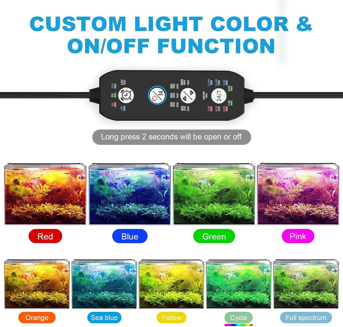 SEAOURA 24/7 Led Aquarium Light for Plants Growth-Full Spectrum - for 30-36 inch tank - image 3