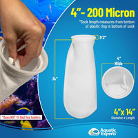 Aquatic Experts Felt Filter Socks - 200 Micron – 4" Ring – 4" x 14" / 8 Pack - image 2