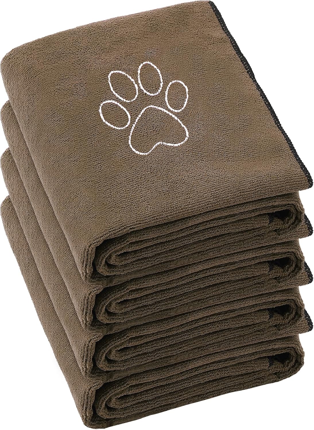 Chumia 4 Pcs Dog Towels for Drying - 16 x 32 Inch / Brown