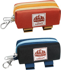 Dog Poop Bag Holder for Leash, Large-Capacity Canvas Pouch - 2 Pack-Brown & Black