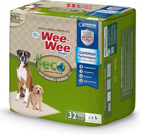 Four Paws Wee-Wee Superior Performance Bamboo Pee Pads for Dogs, Earth Friendly Dog & Puppy Potty Training Pads, Crate Liners, Housebreaking Supplies, 22" x 23" (32 Count)