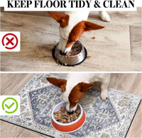 Dog Food Mats for Floors, Absorbent Dog Bowl Mat for Food and Water Dispenser Mat, Quick Dry Cat - Grey Blue / M(16"×24") - image 3
