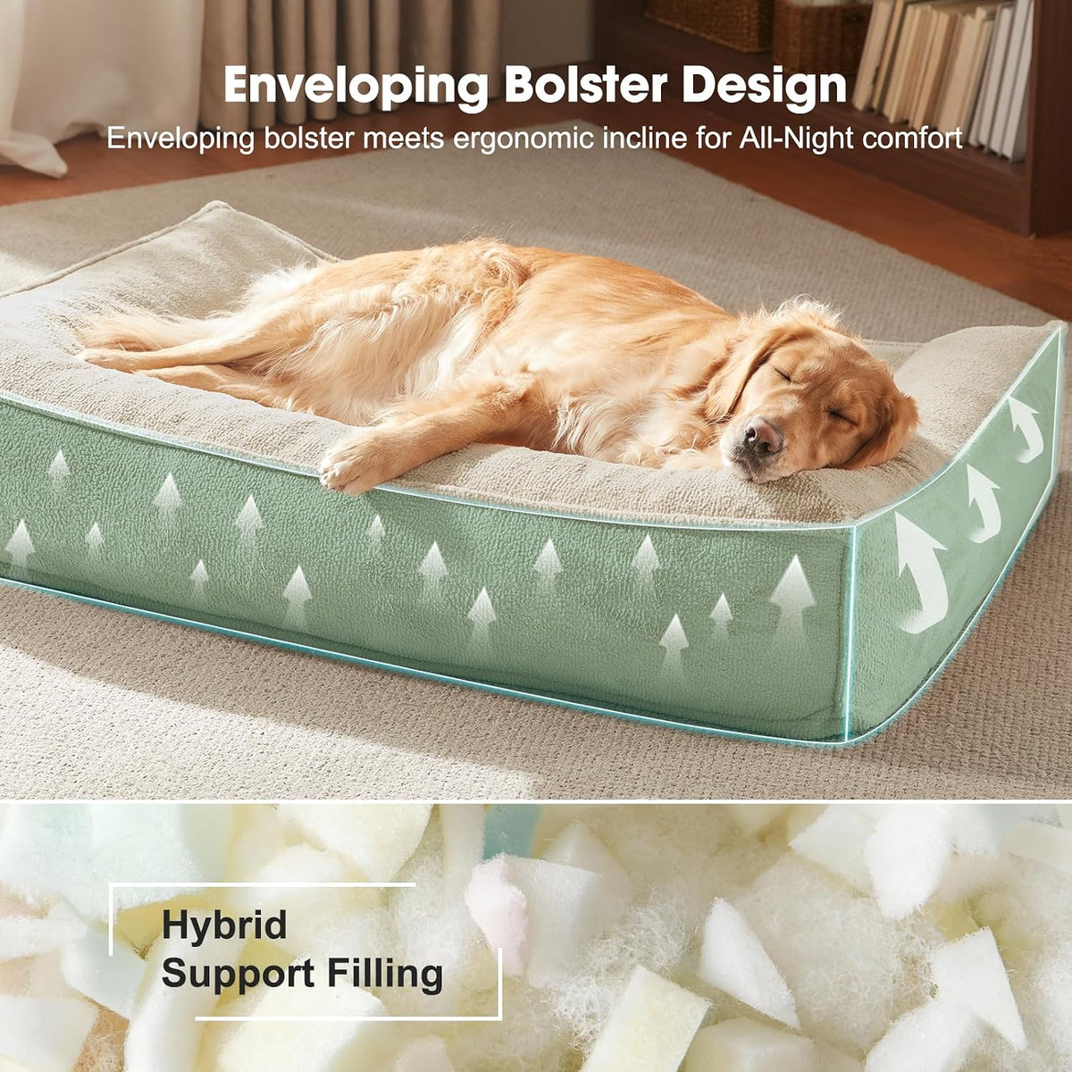 FURTIME XL Orthopedic Dog Bed Large Sized Dog - Beige / 48"L x 35"W x 10"Th - image 3