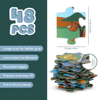 BONNYCO Giant Floor Puzzles for Kids of Jungle Animals with 48 Large - Jungle - image 3