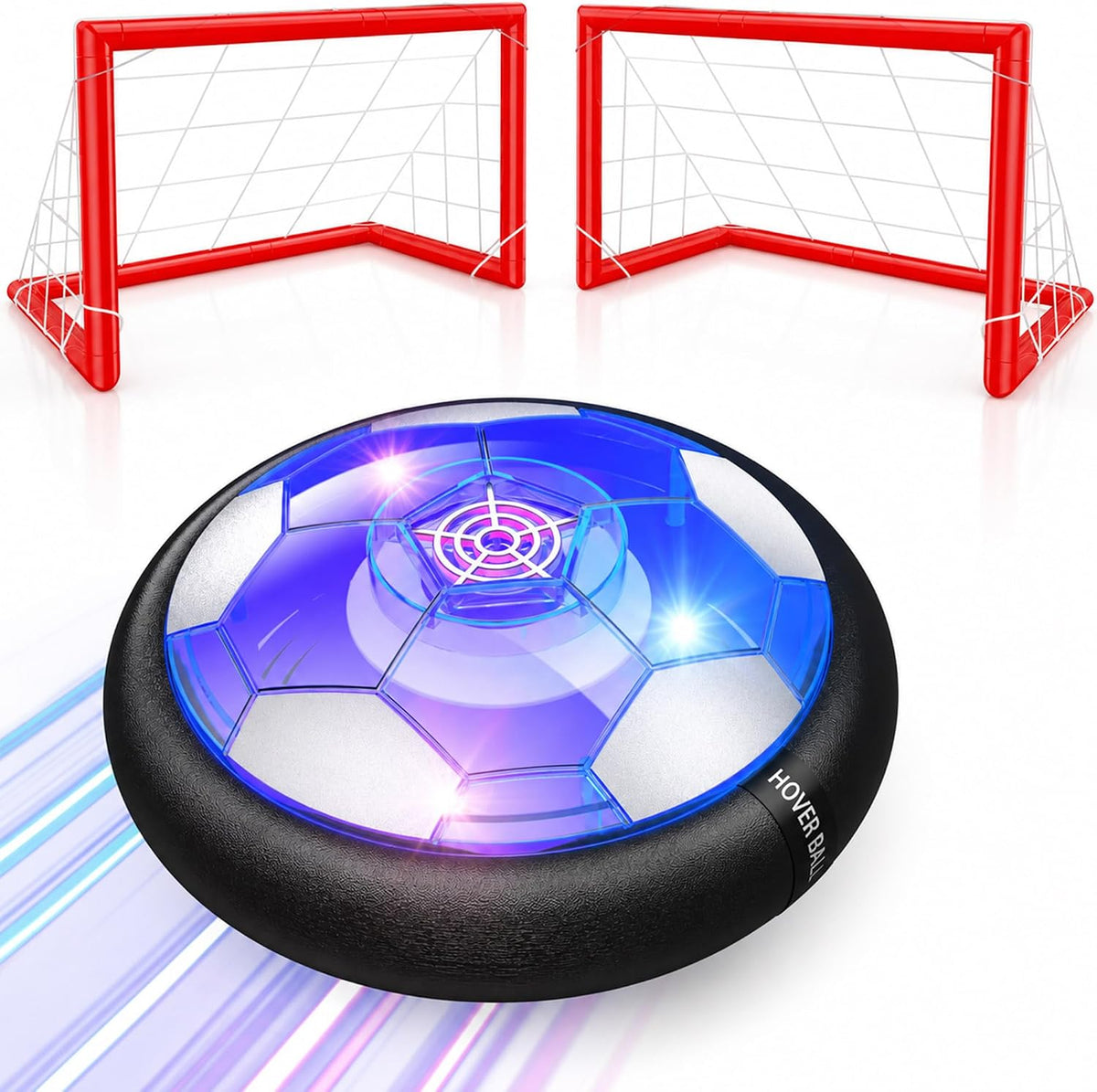Ancesfun light-up hover soccer ball set with 2 goals for indoor play
